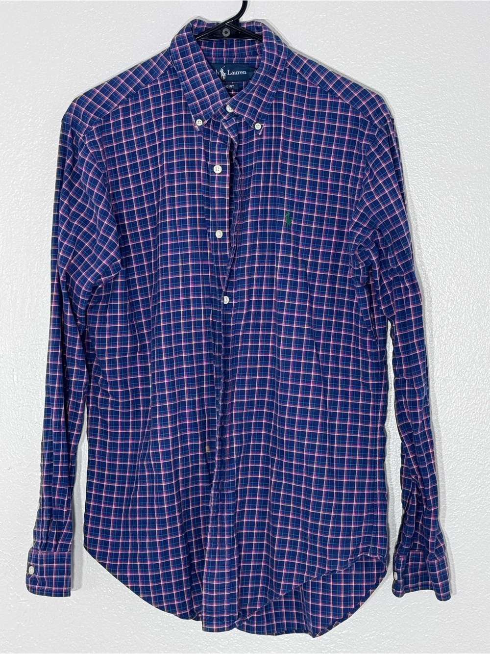Ralph Lauren Navy and Pink Plaid Button-Down Shirt